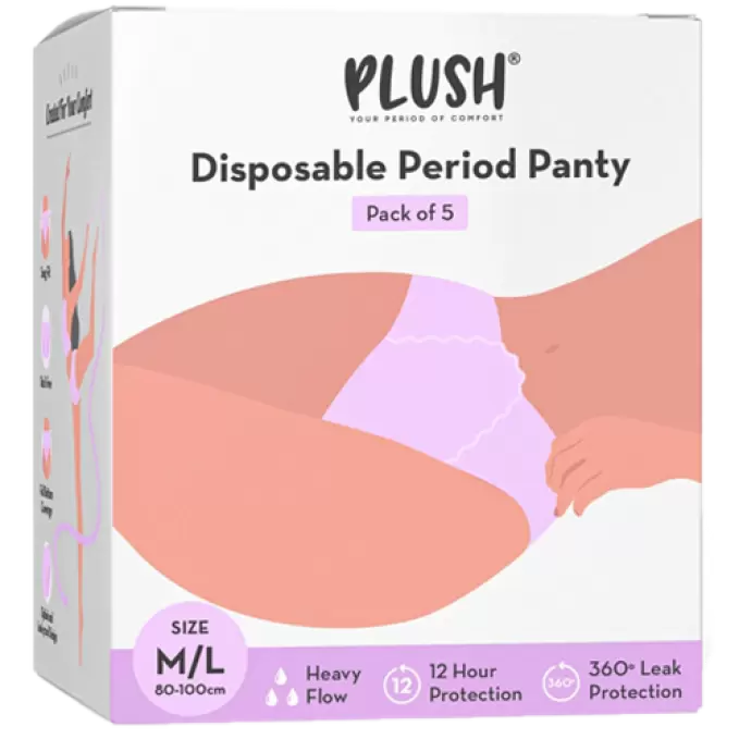 PLUSH DISPOSABLE PERIOD PANTY 5N 5 Nos