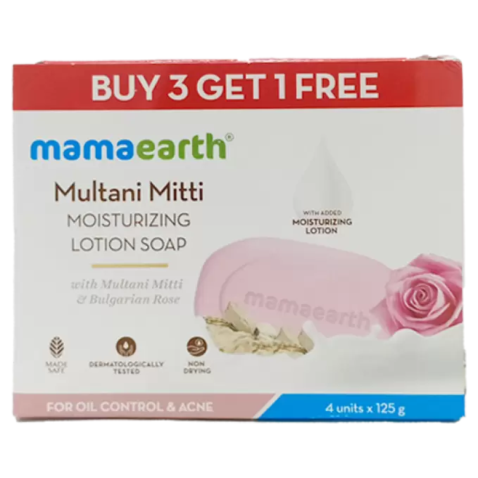 MAMAEARTH MULTANI MITTI MOISTURIZING LOTION SOAP 4*125GM 125 gm