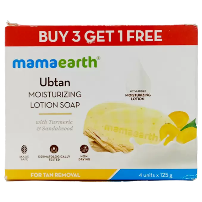 MAMAEARTH UBTAN MOISTURIZING LOTION SOAP 4*125GM 125 gm