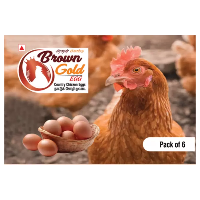 BROWN GOLD FARMED COUNTRY EGG 6PCS 6 pcs