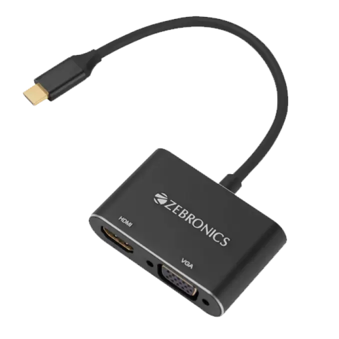 ZEBRONICS TYPE C TO HDMI VGA CONVERTER 1 Nos