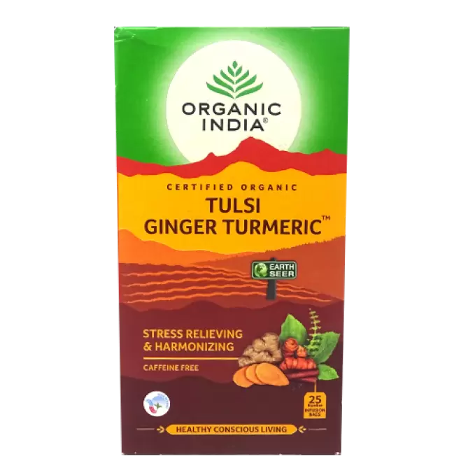 ORGANIC INDIA TULSI GINGER TURMERIC TEA BAGS 25N 25 Nos