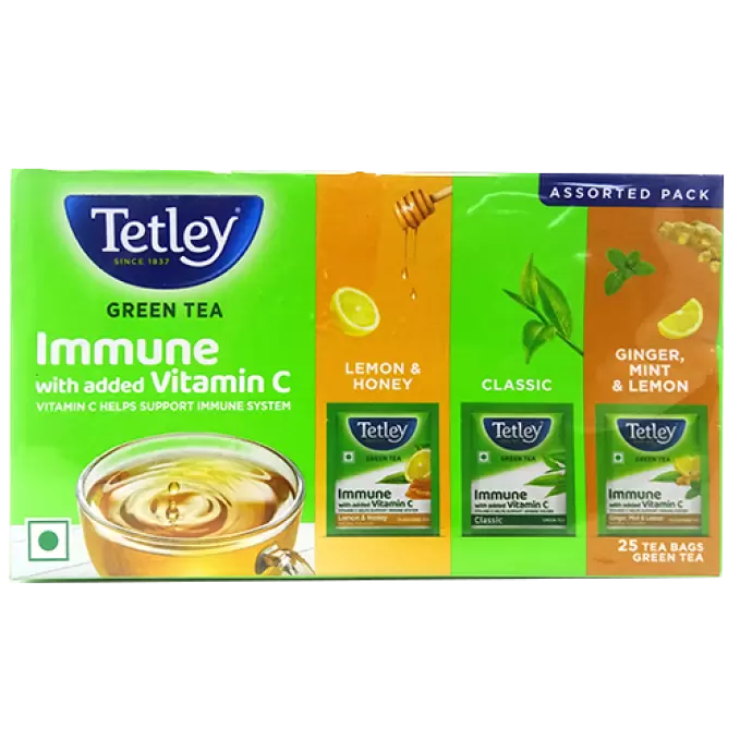 TETLEY ASSORTED PACK GREEN TEA 25N 25 Nos