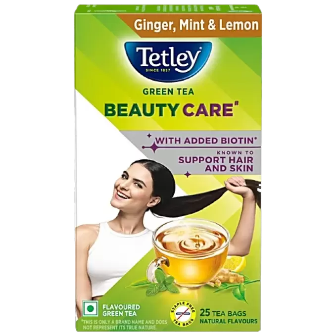 TETLEY BEAUTY CARE GINGER MINT & LEMON GREEN TEA 25N 25 Nos