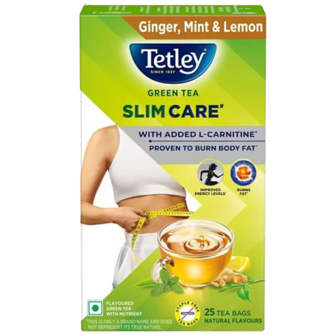 TETLEY SLIM CARE GINGER MINT & LEMON GREEN TEA 25N 25 Nos